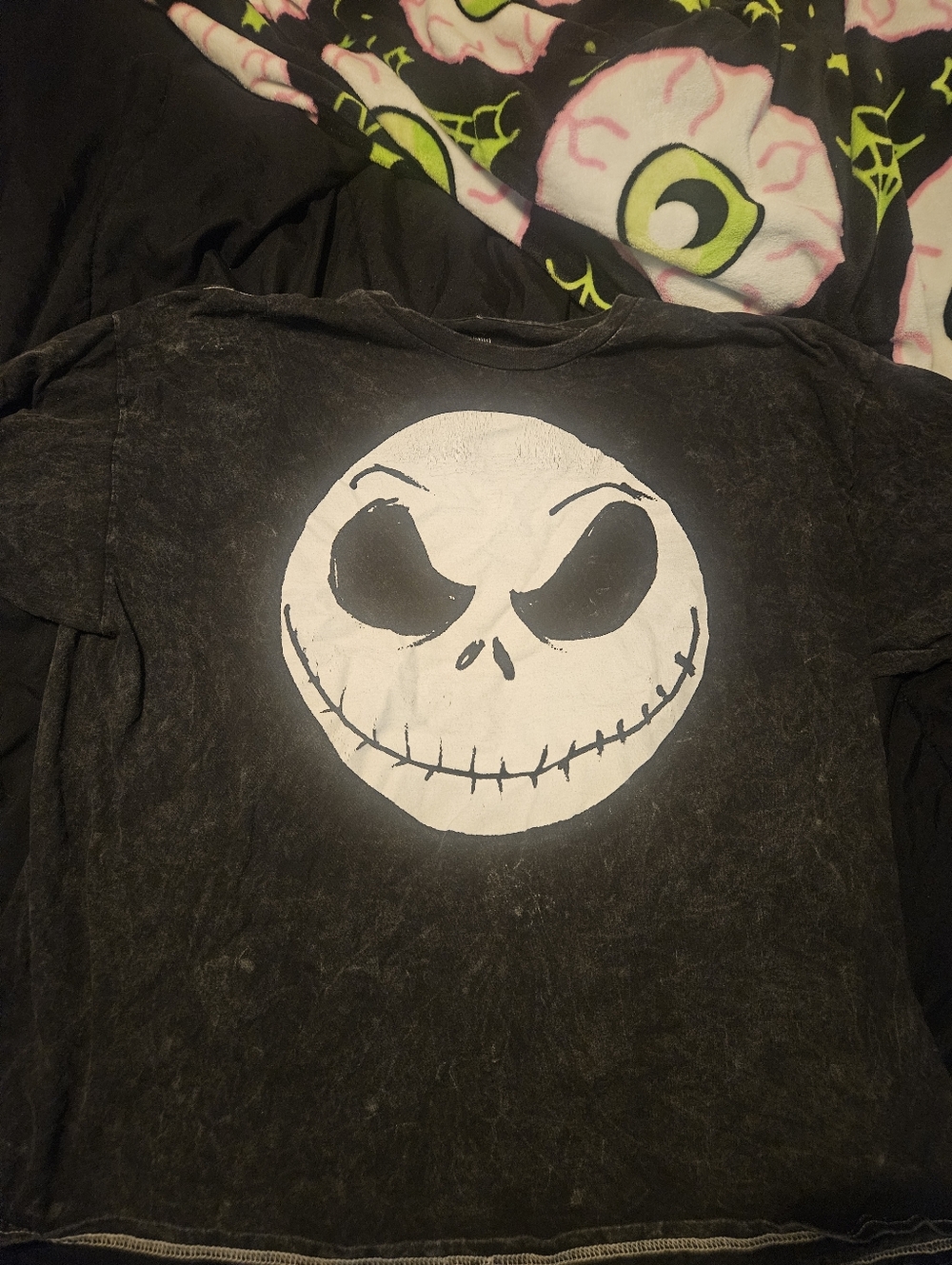 Gray Tie Dye Nighmare Before Christmas Jack Skellington Head Tshirt Size 2xl
